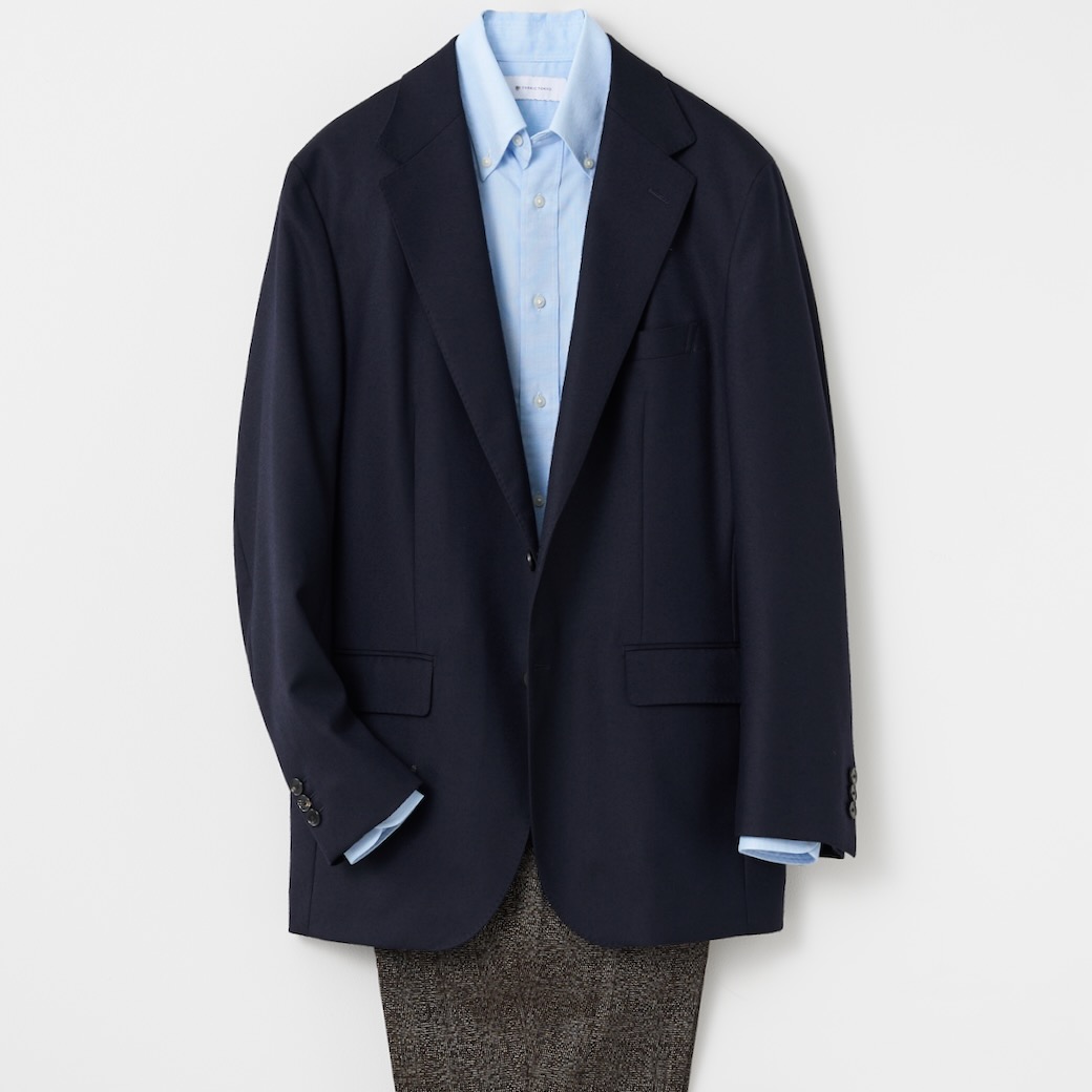 AUTHENTIC WASHABLE WOOL ネイビー無地ビジネスカジュアル AUTHENTIC WASHABLE WOOL ネイビー無地ビジネスカジュアル
