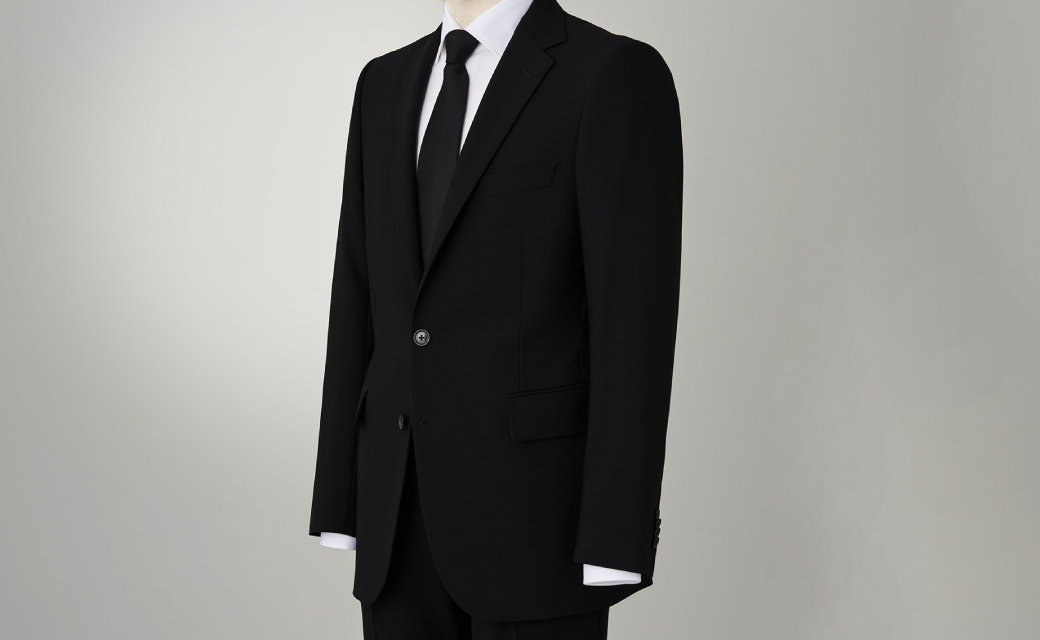 BLACK FORMAL しなやかウール 冠婚葬祭 通年ツーピーススーツ | FABRIC  