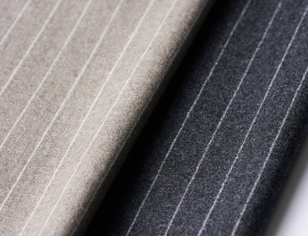 CANONICO PREMIUM FLANNEL WOOL ネイビー無地スラックス
