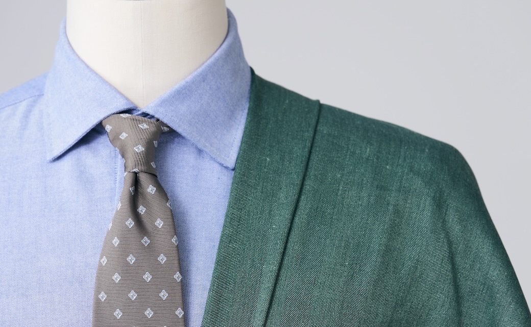CANONICO PREMIUM WOOL LINEN ダークネイビーヘリンボーン