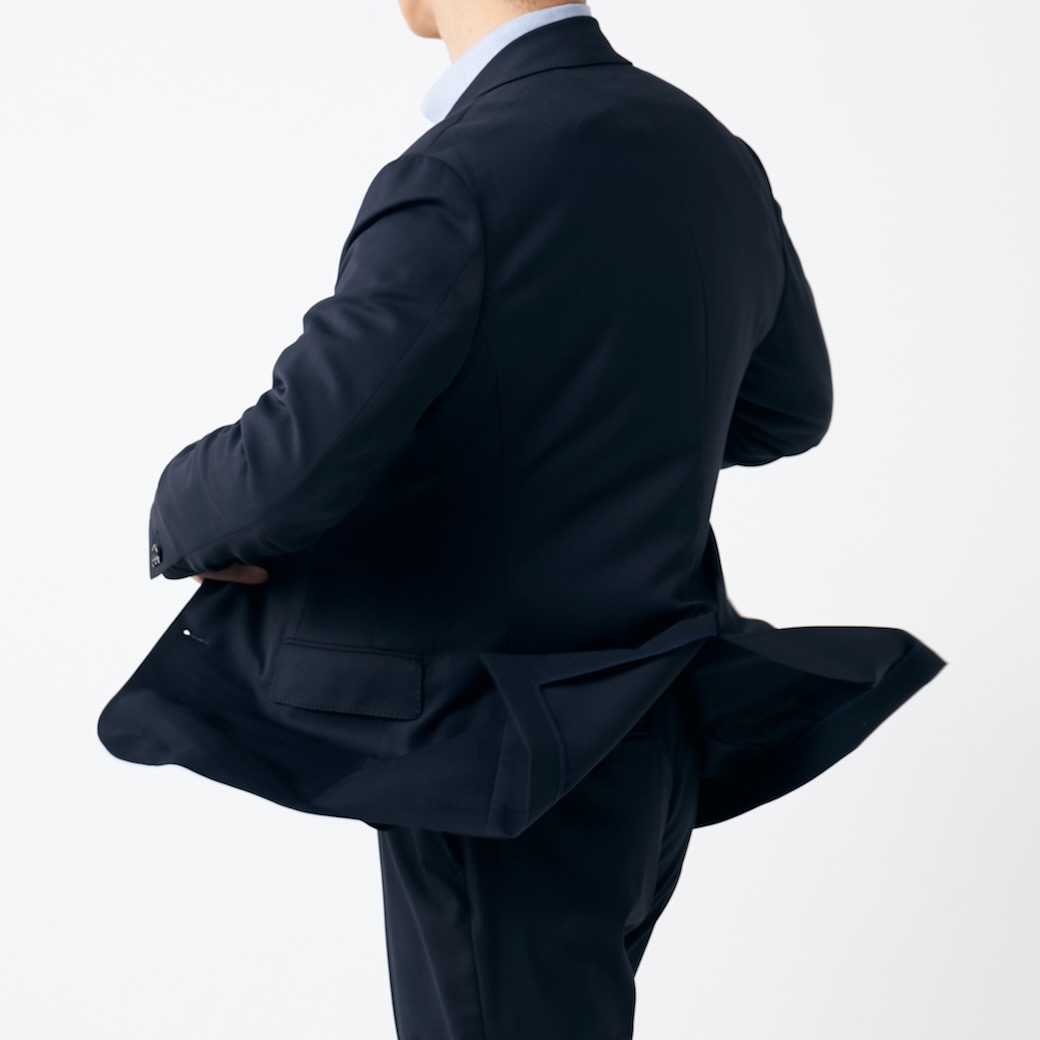 WASHABLE WOOL STRETCH ブルーグレーツイルビジネスカジュアル WASHABLE WOOL STRETCH ブルーグレーツイルビジネスカジュアル