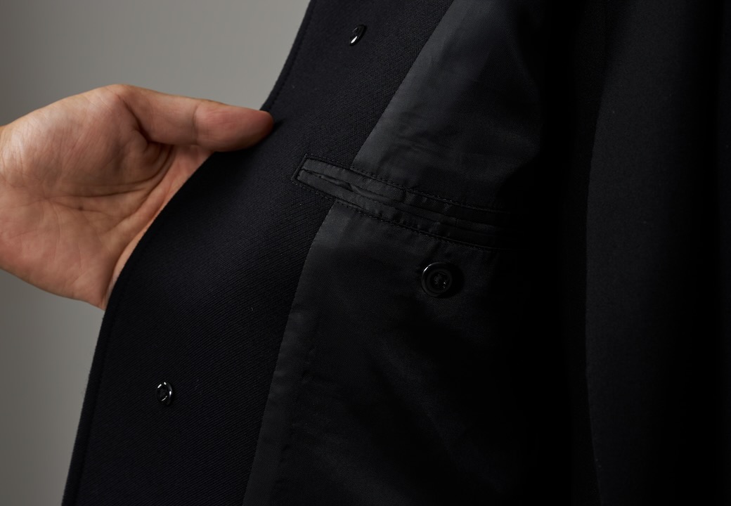 CLASSIC WOOL FORMAL ブラックツイル裏起毛チェスターコート