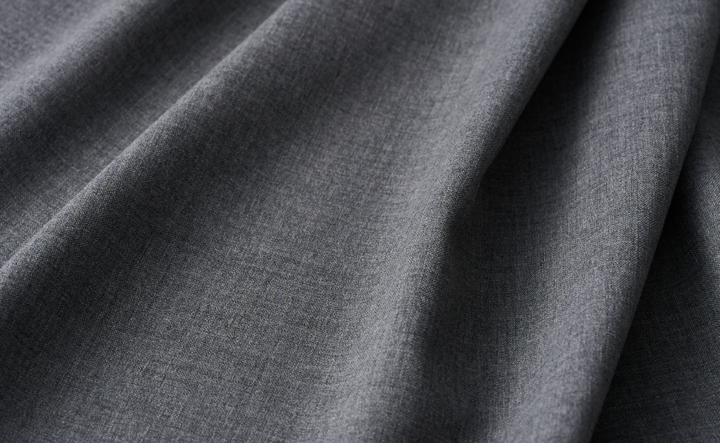 COMBAT WOOL STRETCH グレー平織り無地ツーピーススーツ