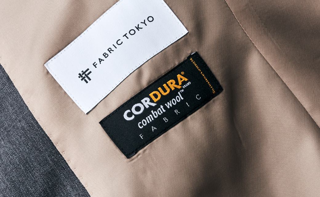 COMBAT WOOL STRETCH グレー平織り無地ビジネスカジュアル