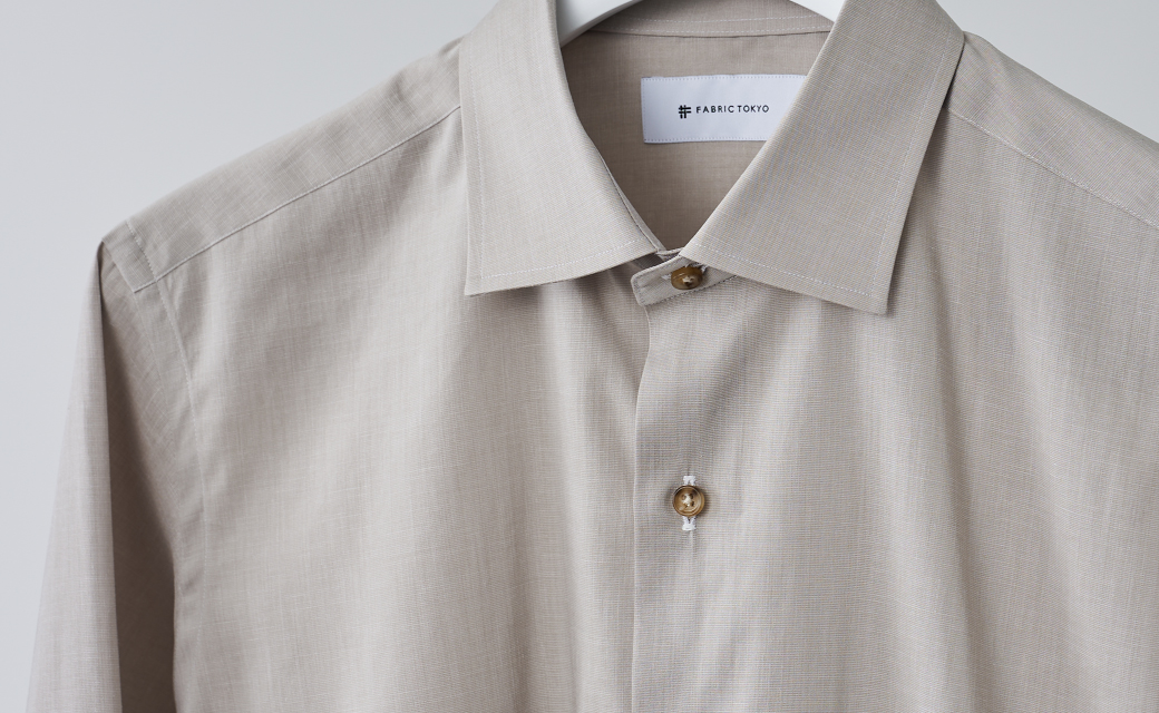 COOLMAX LINEN ホワイトハケメシャツ | FABRIC TOKYO