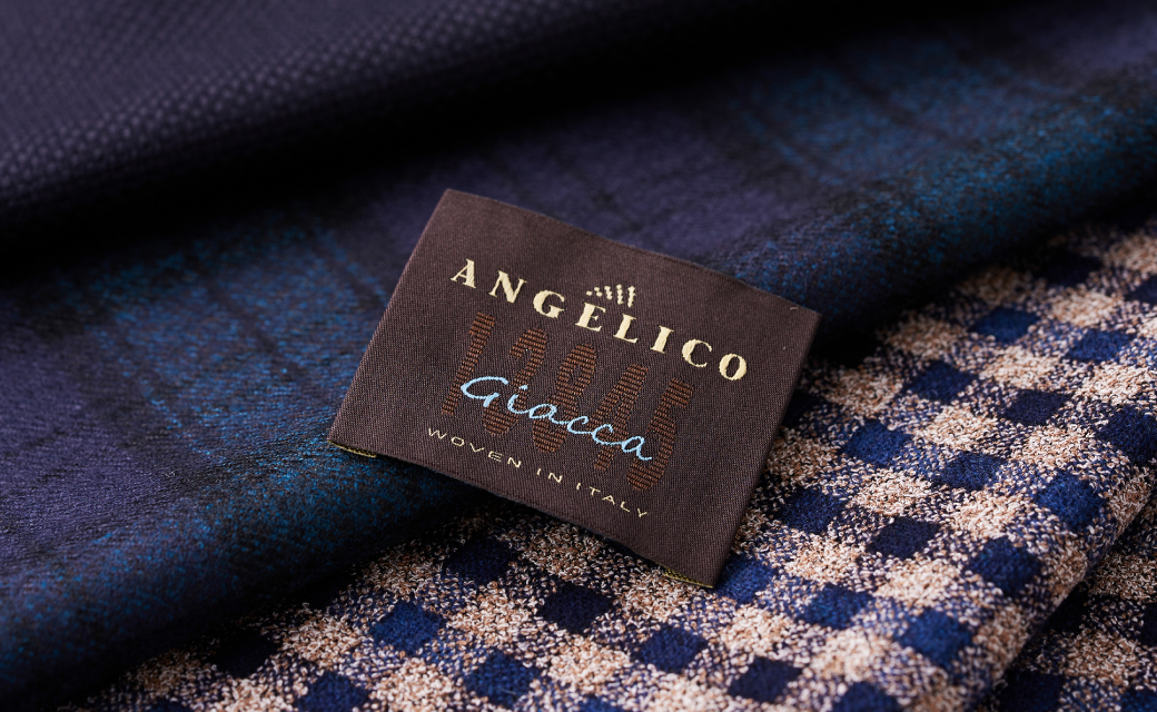 ANGELICO PREMIUM WOOL ダークネイビーホップサックビジネスカジュアル