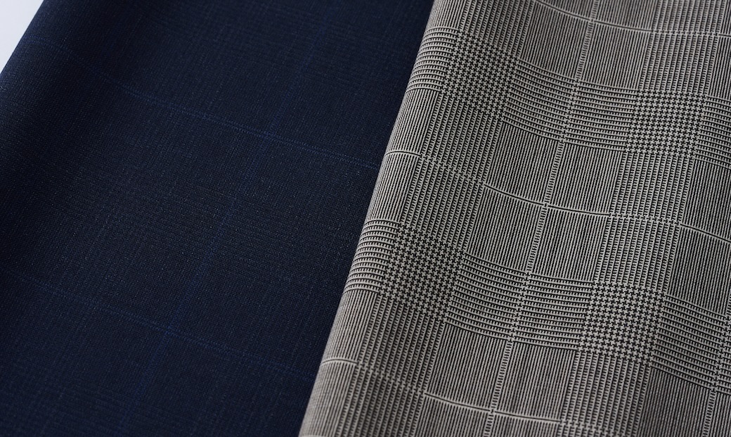 FLX WOOL WASHABLE ブラック平織り無地ツーピーススーツ