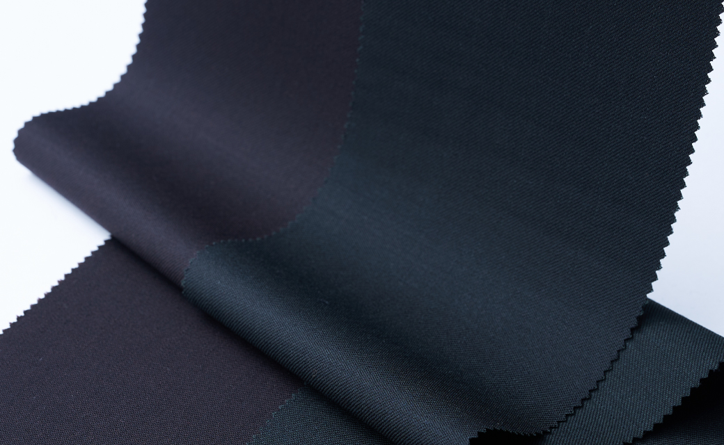 GUABELLO SPACE STRETCH PREMIUM WOOL チャコールグレーピン
