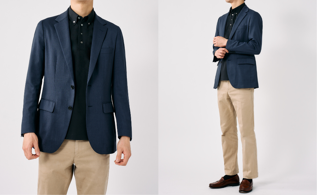 OFFICE POLO ブラック鹿の子ポロシャツ（長袖） | FABRIC TOKYO