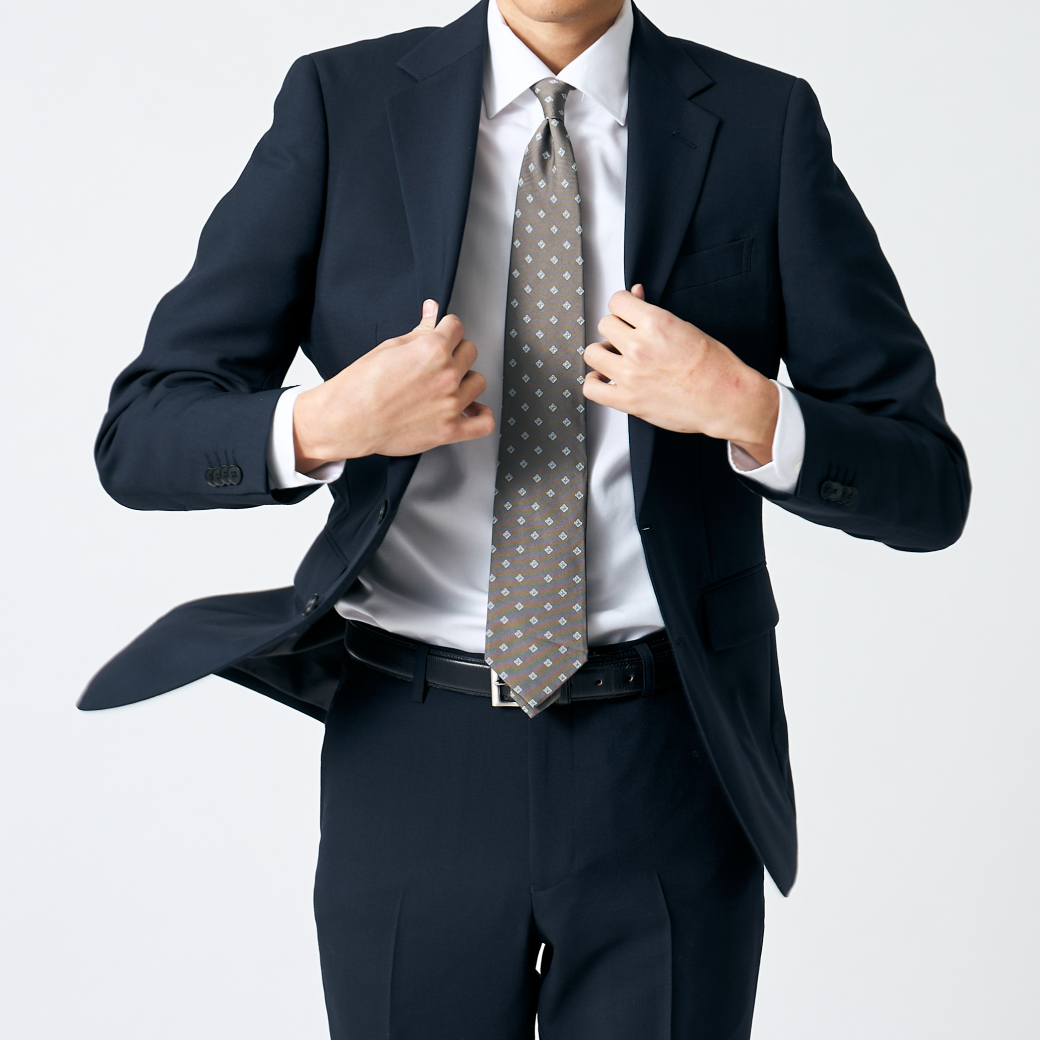 PREMIER WOOL MOHAIR ダークネイビー平織り無地ツーピーススーツ