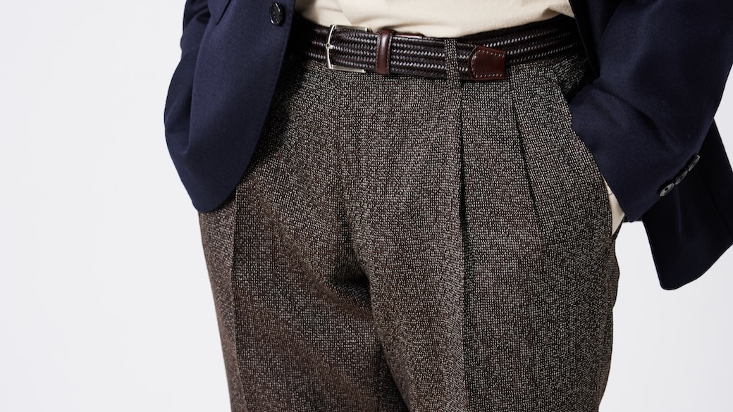 SHETLAND WOOL TWEED by BISHU チャコールグレーピンヘッド SHETLAND WOOL TWEED by BISHU チャコールグレーピンヘッド