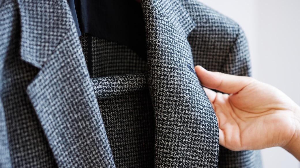 SHETLAND WOOL TWEED by BISHU チャコールグレーピンヘッド SHETLAND WOOL TWEED by BISHU チャコールグレーピンヘッド