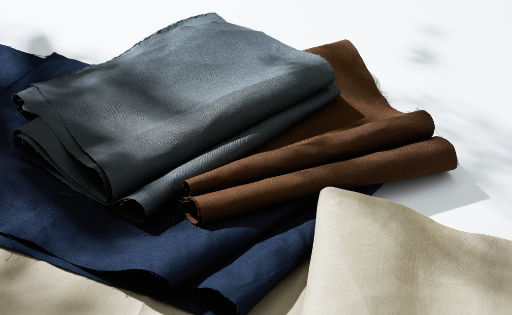 SPENCE BRYSON PREMIUM LINEN ブラウン平織り無地ツーピース SPENCE BRYSON PREMIUM LINEN ブラウン平織り無地ツーピース
