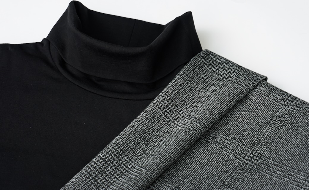 TECH TWEED JERSEY グレーヘリンボーンビジネスカジュアルセットアップ | FABRIC TOKYO