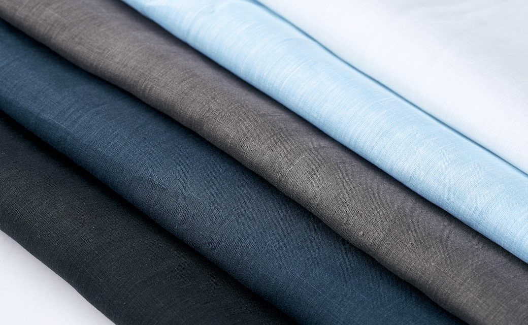 THOMAS MASON GOLD LINEN ホワイト平織り無地シャツ | FABRIC TOKYO