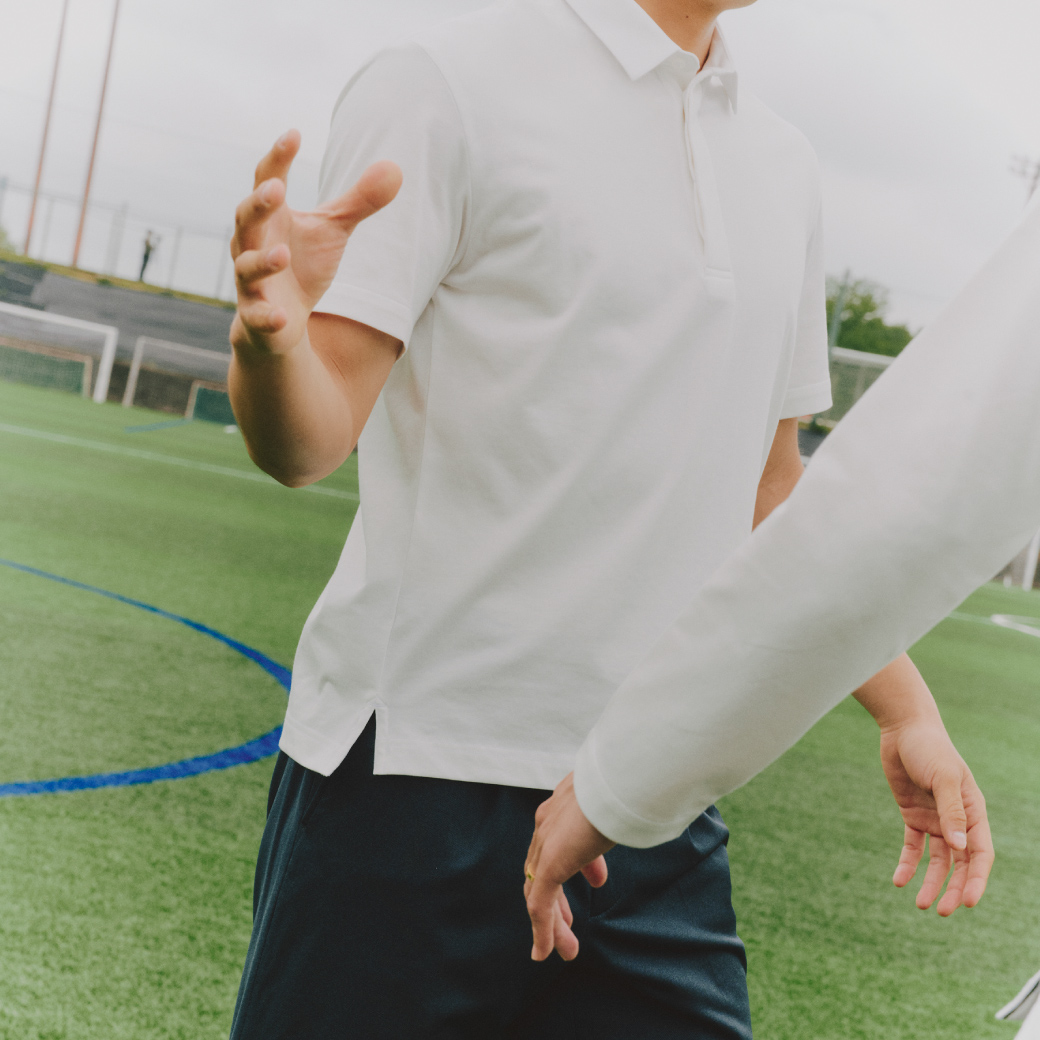 東京ヴェルディ　ポロシャツ TOKYO VERDY UNITE POLO シャインホワイト無地ポロシャツ（半袖