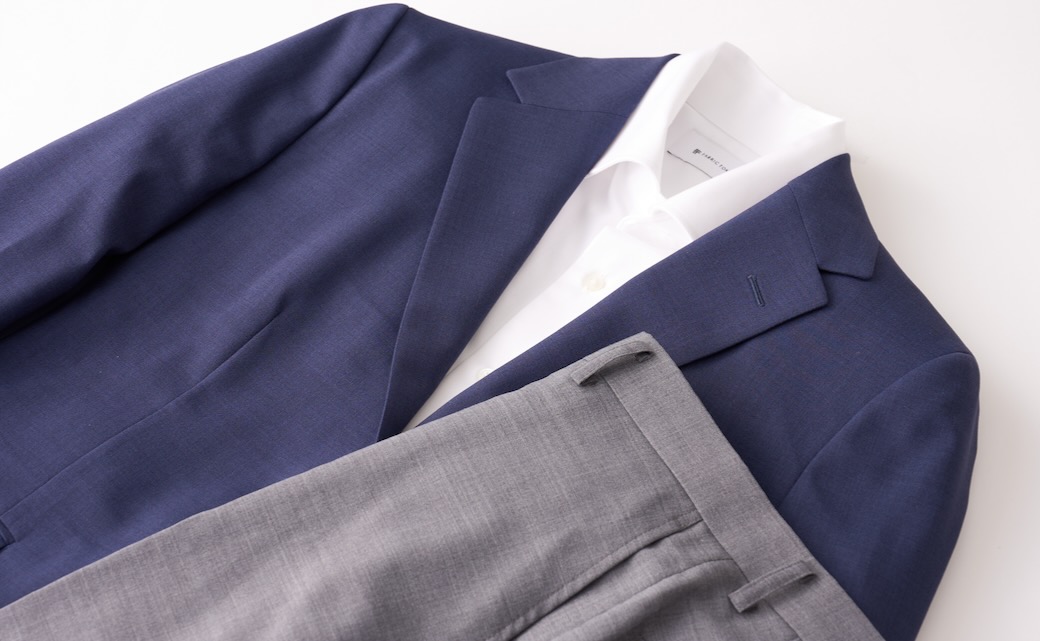 WASHABLE WOOL STRETCH AIR ネイビー平織り無地ビジネス WASHABLE WOOL STRETCH AIR ネイビー平織り無地ビジネス