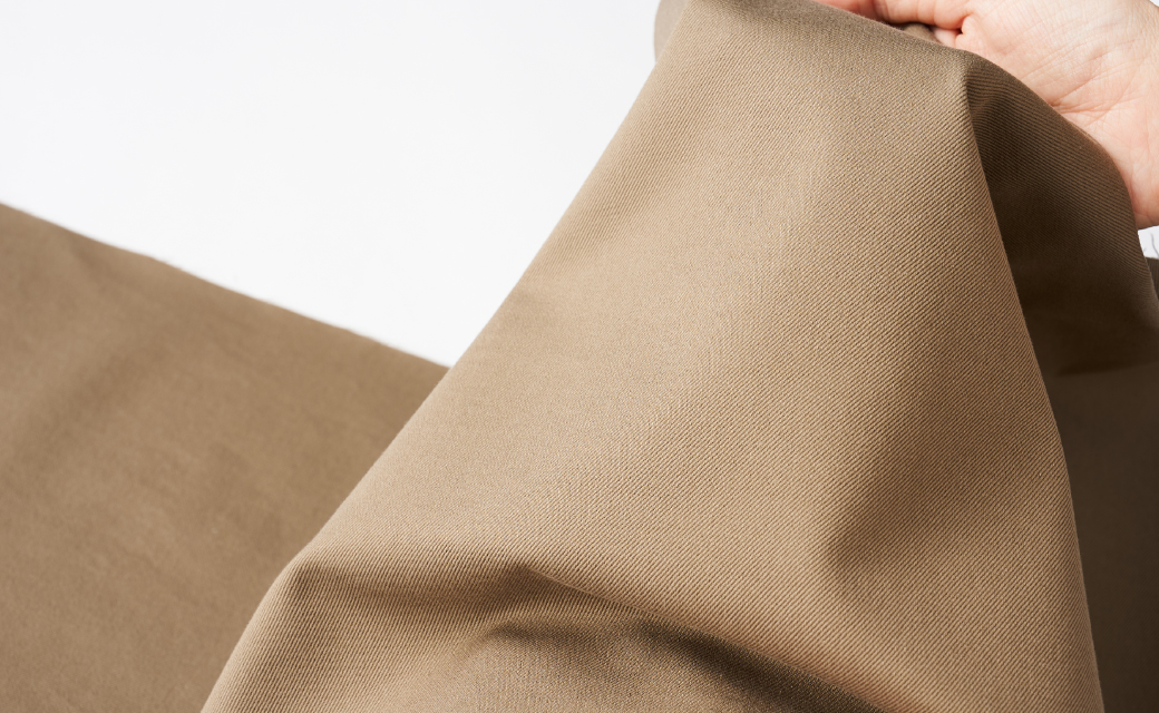 WOOL COTTON GABARDINE ネイビーツイルショートステンカラーコート | FABRIC TOKYO