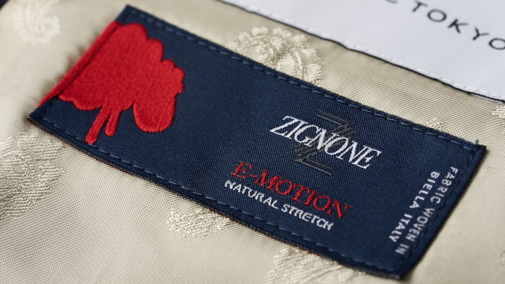 ZIGNONE PREMIUM WOOL ダークネイビーペンシルストライプスリーピース